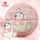 Мяч баскетбольный Kuangmi детский с котом Size 5 Розовый - изображение 2