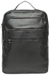 Мужской кожаный рюкзак из натуральной кожи для ноутбука и города с карманами на молнии, черный 67237 - изображение 2