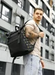Мужской рюкзак-ролл Sambag RollTop LTT черно-оранжевый Oxford городской многофункциональный рюкзак 51941 - изображение 2