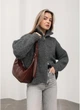 Женская сумка Sambag HOBO бордовая 30x13x8 см эко-кожа городская на молнии Sambag 55179 - изображение 8