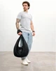 Чоловіча сумка Sambag HOBO WEAVE чорна через плече містка для ноутбука 15.6 дюйма міська 62292 - зображення 5
