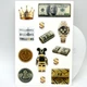 Объёмные 3D наклейки DOLLARS & GOLD Набор 13 шт Stiker Pack стикеры на телефон ноутбук смартфон планшет iPhone Samsung Xiaomi Pixel Huawei - изображение 3