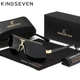 Брендовые винтажные солнцезащитные поляризационные очки KINGSEVEN чёрное стекло золото вставки высший уровень защиты UV400 - изображение 1