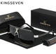Брендовые винтажные солнцезащитные поляризационные очки KINGSEVEN Черное стекло серебряные вставки высший уровень защиты UV400 - изображение 1