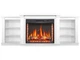 ТВ тумба с камином ArtiFlame Parliament AF28S белый 3D эффект живого пламени и тления поленьев со звуком и обогревом - изображение 1