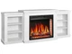 ТВ тумба с камином ArtiFlame Parliament AF28S белый 3D эффект живого пламени и тления поленьев со звуком и обогревом - изображение 2