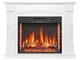 Каминокомплект ArtiFlame Boston AF28S белый 3D эффект живого пламени и тления поленьев со звуком и обогревом - изображение 1