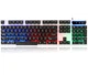 Игровая клавиатура проводная USB с RGB подсветкой полноразмерная 104 клавиши мембранная ENG RUS раскладка 6 одновременных нажатий кабель 1.3 м для ПК ноутбука работы игр обучения UKC 8930 геймерская - изображение 2