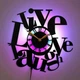 Часы “Live Love Laugh” с LED-подсветкой, вдохновляющий декор, мотивационные арт-часы, декор с позитивными цитатами, uplifting decor, часы для домашнего офиса - изображение 1