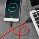 Дата кабель USB 2.0 AM to USB-C 1.0m 2A silicone X21 black+red HOCO - зображення 5