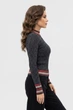 Кофта жіноча чорного кольору з люрексом зі смужками Fashion розмір 42-44 (217572) - зображення 2