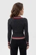 Кофта жіноча чорного кольору з люрексом зі смужками Fashion розмір 42-44 (217572) - зображення 3