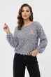 Свитер женский однотонный серого цвета Fashion размер 42-44 (217546) - изображение 1