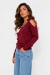 Кофта жіноча однотонна бордового кольору Fashion розмір 42-44 (217549) - зображення 2