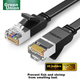 Кабель Ethernet UGREEN 25022 Cat6 плоский медный, 20 м, черный - изображение 4