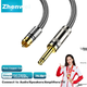 Аудіокабель ZHENWEI Jack 6.3 мм - RCA двожильний 20 м - зображення 2