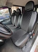 Універсальні чохли на сидіння для Citroen Jumpy (Сітроєн Джампі) I 1995-2007 (1+2), шкіра та алькантара, чорні з сірою ниткою - зображення 1