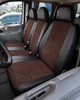 Універсальні чохли на сидіння для Citroen Jumpy (Сітроєн Джампі) I 1995-2007 (1+2), шкіра та алькантара, коричневий - зображення 2