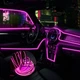 Гибкая неоновая LED-лента для автомобиля, пурпурная, светодиодная декоративная подсветка для авто, 5 метров, молдинг с USB - изображение 8