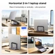 Подставка UGREEN LP991 для ноутбука 2-in-1 горизонтальная и вертикальная, алюминиевая, для MacBook Air Pro, планшета, iPad Grey (95207) - изображение 12