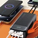 Повербанк 30000 mah 22.5W Qinetiq Phoenix RQ-30 с LED дисплеем и быстрой зарядкой PD/QC 3 порта кабель Type-C в комплекте powerbank павербанк для телефона apple айфона iphone самсунг samsung роутера универсальный павер банк с фонариком + кабель gray - изображение 9