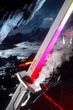 Световой меч 80 см с искрами и дымом, с RGB подсветкой, меч самурая Джедая звездные войны серый - изображение 2