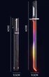 Световой меч 80 см с искрами и дымом, с RGB подсветкой, меч самурая Джедая звездные войны серый - изображение 4