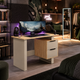 Письмовий комп’ютерний стіл Nexo 1160x550x760 з двома шухлядами Дуб Артізан/Кашемір - зображення 4