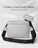 Сумка в стиле Louis Vuitton светло-серая 25×18×5 см - мессенджер через плечо из экокожи, брюшком и ремешком в комплекте - изображение 1