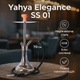 Кальян Yahya Elegance SS 01 Black 70см чорний, високий, нержавіюча сталь на клік-системі з дифузором повний комплект - зображення 3