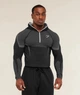 Лонгслів Gymshark чоловічий спортивний компресійний з капюшоном та застібкою чорний з білим L - зображення 1