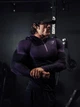 Лонгслів Gymshark чоловічий спортивний компресійний з капюшоном та застібкою чорний з фіолетовим 2XL - зображення 3