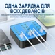 Многопортовая зарядная станция Addap WLX-880A 40 портов USB+Type-C PD 400W синяя - изображение 5