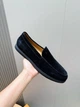Мужские замшевые лоферы TOD'S черного цвета размер 41 - изображение 4