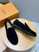 Мужские замшевые лоферы TOD'S черного цвета размер 41 - изображение 6