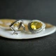 Серебряные серьги с цитрином nano 4.605ct, фианитами (2212843) - изображение 3