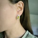 Серебряные серьги с цитрином nano 4.605ct, фианитами (2212843) - изображение 6