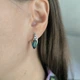 Серебряные серьги с топазом Лондон Блю 3.352ct, фианитами (2213550) - изображение 7