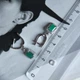 Серебряные серьги с натуральным изумрудом 3.044ct (2206149) - изображение 5