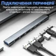USB Type-C хаб Addap UH-04CS 7 портов USB-A 2.0/3.0, USB-C серый - изображение 7