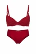Комплект белья: бюстгальтер push-up и трусики-шортики Victoria's Secret 80C/M Бордовый (152840) - изображение 1