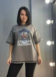 Футболка женская Lady Yep 0125 оверсайз с принтом one size шоколад - изображение 1