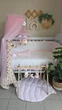 Напольный мобиль BABY GYM с игрушками, стойка Монтессори, тренажер для младенцев, розовый мишка и барашек - изображение 3