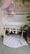 Напольный мобиль BABY GYM с игрушками, стойка Монтессори, тренажер для младенцев, розовый мишка и барашек - изображение 4