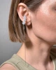 Сережка кафф из натурального камня аквамарин с цепочкой - изображение 2