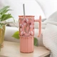 Термокубок Quokka Umi из стали 720 мл с трубочкой, Coral Floral (40088) - изображение 3
