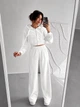 Жіночий велюровий костюм трійка (кофта+штани+топ) Uaclothes 48 Молочний (like39048-194841371) - зображення 3