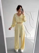 Жіночий велюровий костюм трійка (кофта+штани+топ) Uaclothes 48 Жовтий (like39049-194851371) - зображення 1
