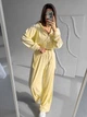 Жіночий велюровий костюм трійка (кофта+штани+топ) Uaclothes 48 Жовтий (like39049-194851371) - зображення 2