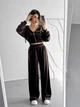 Жіночий велюровий костюм трійка (кофта+штани+топ) Uaclothes 42 Коричневий (like39054-194901349) - зображення 5